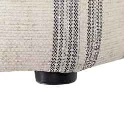 Kirklands Home Ellen Navy Stripe Martha Stewart Cocktail Ottoman Ivory