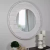 Hot Kirklands Home Ellison Shiplap Round Wood Wall Mirror