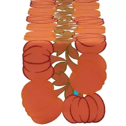 Clearance Kirklands Home Embroidered Pumpkin Table Runner Orange