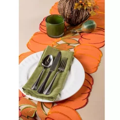 Clearance Kirklands Home Embroidered Pumpkin Table Runner Orange