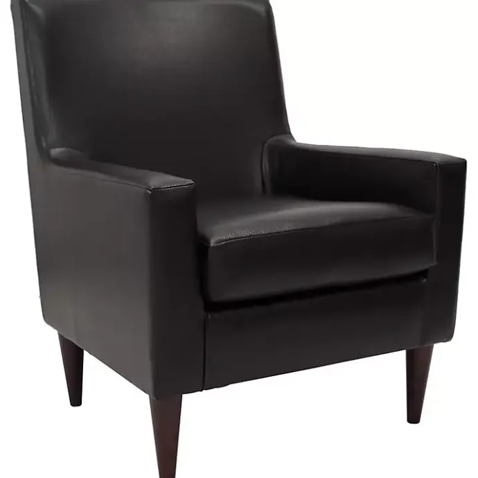 Hot Kirklands Home Emma Faux Leather Accent Chair Black