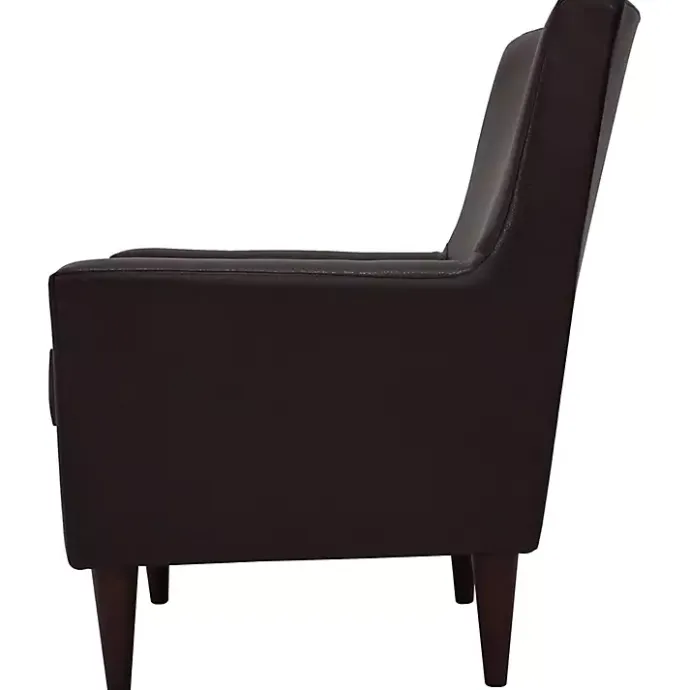 Best Kirklands Home Emma Walnut Faux Leather Accent Chair Brown