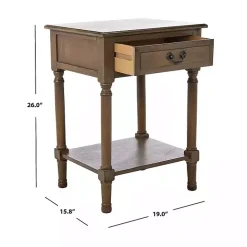 Outlet Kirklands Home Emory Natural Single Drawer Accent Table Black