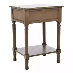 Outlet Kirklands Home Emory Natural Single Drawer Accent Table Black