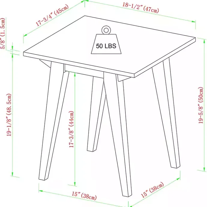 Kirklands Home English Oak Wood Minimalist Accent Table Tan