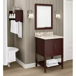 Online Kirklands Home Espresso Beveled Vanity Mirror Brown