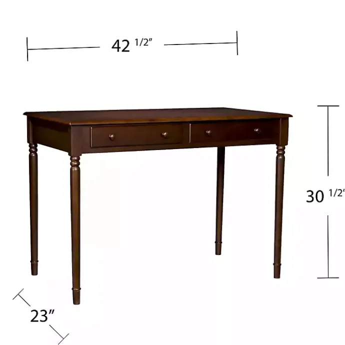 Clearance Kirklands Home Espresso Classic 2-Drawer Wood Desk Brown