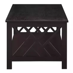 Kirklands Home Espresso Cut-Out Sides Coffee Table Brown