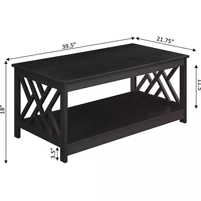 Kirklands Home Espresso Cut-Out Sides Coffee Table Brown