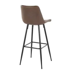Outlet Kirklands Home Espresso Faux Leather Metal Bar Stools, Set of 2 Brown