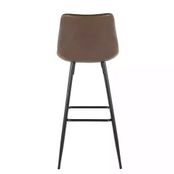 Outlet Kirklands Home Espresso Faux Leather Metal Bar Stools, Set of 2 Brown