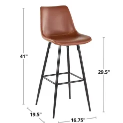 Outlet Kirklands Home Espresso Faux Leather Metal Bar Stools, Set of 2 Brown