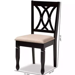 Outlet Kirklands Home Espresso Upholstered Reneau 4-pc. Dining Chair Set Tan