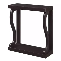 Online Kirklands Home Espresso Wood Curved Sides Console Table Brown
