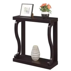Online Kirklands Home Espresso Wood Curved Sides Console Table Brown