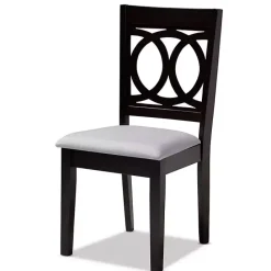 Sale Kirklands Home Espresso Wood Lenoir Dining Chairs, Set of 4 Gray