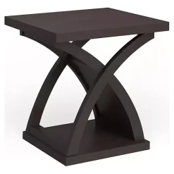 Sale Kirklands Home Espresso Wood X-Base Side Table Brown