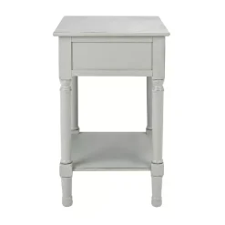 New Kirklands Home Evelina Textured Single Drawer Accent Table Gray