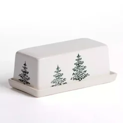 Outlet Kirklands Home Evergreen Ceramic Butter Dish