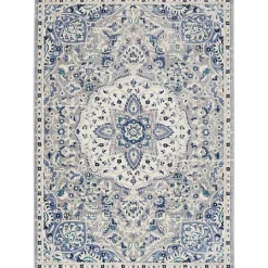 Hot Kirklands Home Faded Gray & Blue Floral Medallion Area Rug, 5x7
