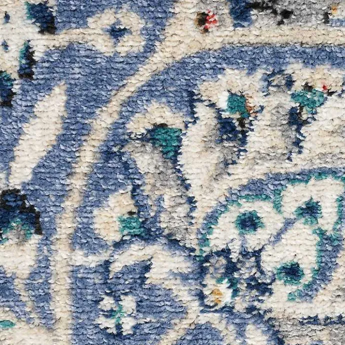 Hot Kirklands Home Faded Gray & Blue Floral Medallion Area Rug, 5x7