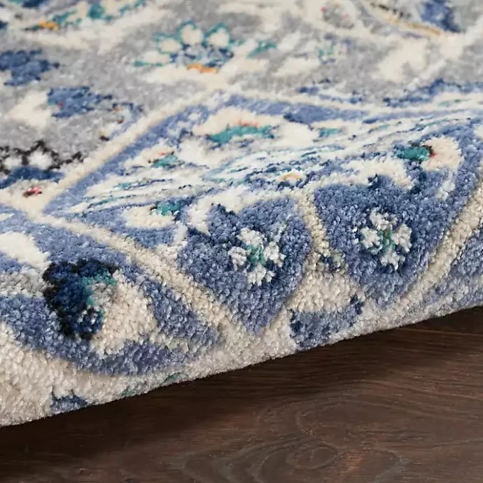 Hot Kirklands Home Faded Gray & Blue Floral Medallion Area Rug, 5x7