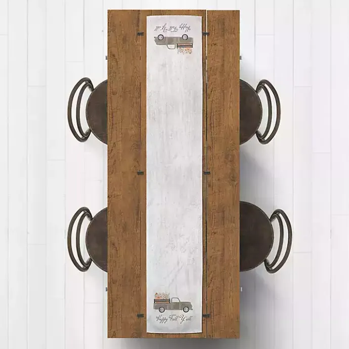 Outlet Kirklands Home Fall Ya'll Pumpkin Truck Harvest Table Runner
