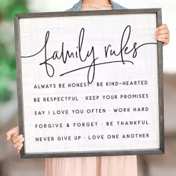 Clearance Kirklands Home Family Rules Wall Plaque