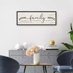 Outlet Kirklands Home Family Thankful Grateful Blessed Wood Wall Plaque Tan
