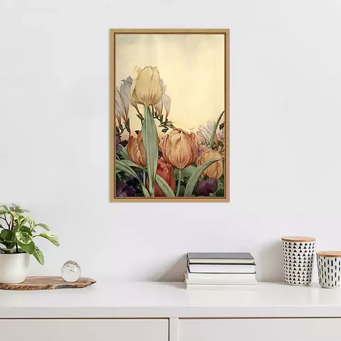 Discount Kirklands Home Fantasy Garden Tulip Framed Canvas Art Print