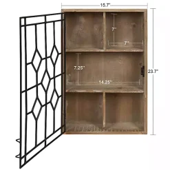Sale Kirklands Home Farmhouse Chic Rustic Wood & Iron Wall Cabinet