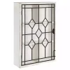 Sale Kirklands Home Farmhouse Chic White Wood & Iron Wall Cabinet