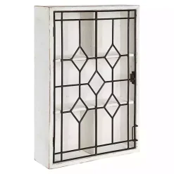 Sale Kirklands Home Farmhouse Chic White Wood & Iron Wall Cabinet