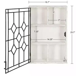Sale Kirklands Home Farmhouse Chic White Wood & Iron Wall Cabinet