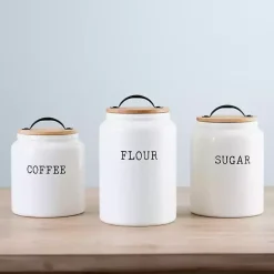 Online Kirklands Home Farmhouse Embossed Kitchen Canisters, Set of 3
