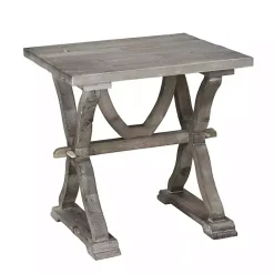 Best Kirklands Home Farmhouse Trestle Base Accent Table Gray