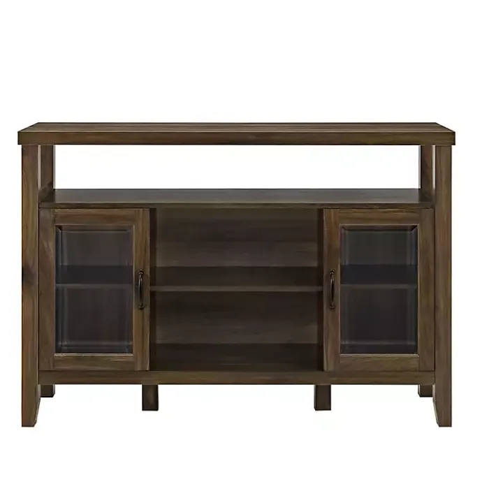 Outlet Kirklands Home Farmhouse Highboy Dark Walnut TV Stand Brown