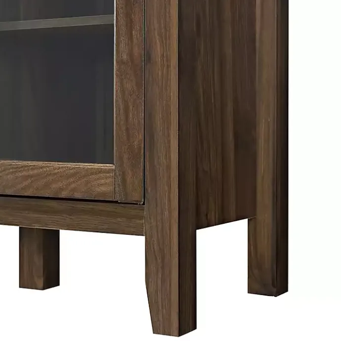 Outlet Kirklands Home Farmhouse Highboy Dark Walnut TV Stand Brown