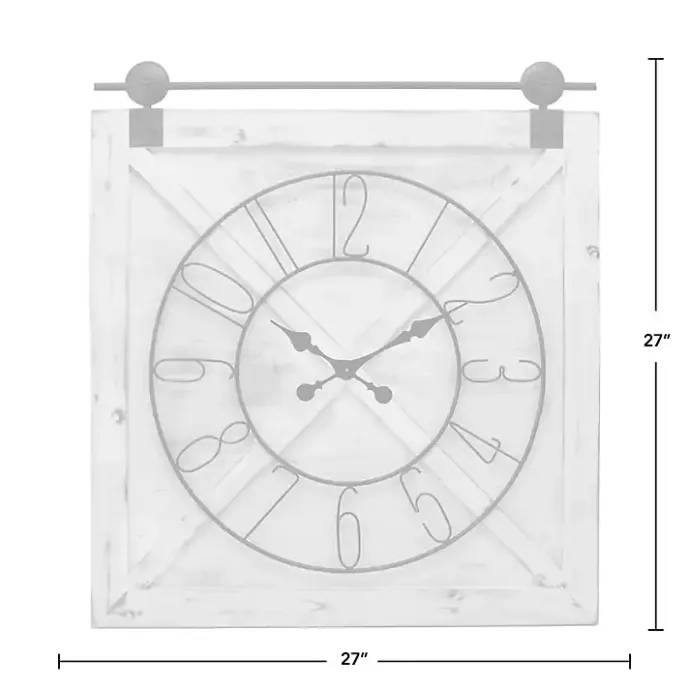 Sale Kirklands Home Farmstead Wooden Barn Door Clock White