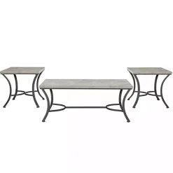 New Kirklands Home Faux Concrete 3-pc. Coffee & Side Table Set Tan