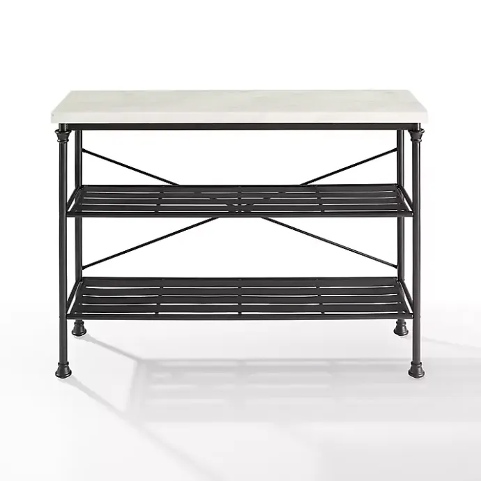 Best Kirklands Home Faux Marble Top 3-Tier Melody Console Table Black