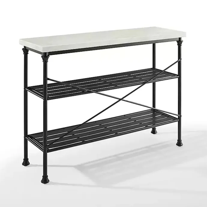 Best Kirklands Home Faux Marble Top 3-Tier Melody Console Table Black