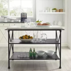 Sale Kirklands Home Faux Marble Top 3-Tier Melody Kitchen Island