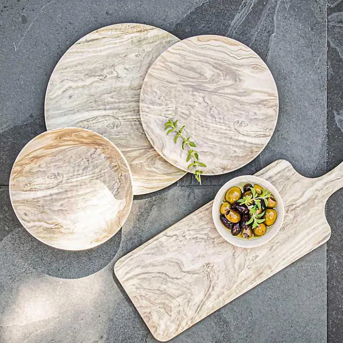 Outlet Kirklands Home Faux Wood Melamine Dinner Plates, Set of 6 Tan