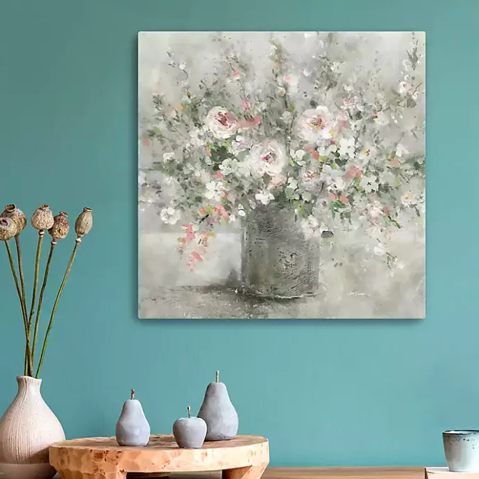 Best Kirklands Home Felicitous Floral Canvas Art Print, 20x20 in. Gray