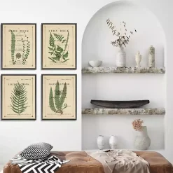 Hot Kirklands Home Fern Illustrations Framed Art Prints, Set of 4