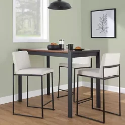 Discount Kirklands Home Fiji Beige Upholstered Counter Stools, Set of 3 Tan