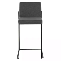 New Kirklands Home Fiji Charcoal Upholstered Counter Stools, Set of 3 Gray