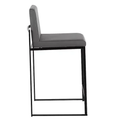 Sale Kirklands Home Fiji Faux Leather Counter Stools, Set of 3 Gray