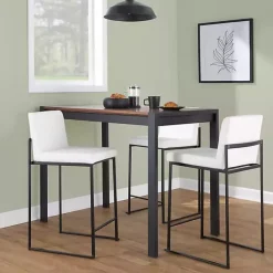 Clearance Kirklands Home Fiji Faux Leather Counter Stools, Set of 3 White